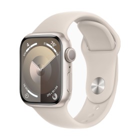 Apple Watch 9 GPS 41mm Starlight Aluminium Case with Textile – Sport Loop - Starlight