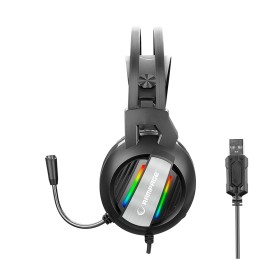 Slušalice sa mikrofonom gaming RAMPAGE RM-K71 LINE black, 3,5 mm + USB, Rainbow Iluminated, PC/PS4/XBOX