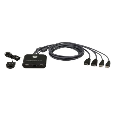 KVM SWITCH, 2-Port USB FHD HDMI Cable KVM Switch, CS22HF