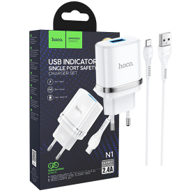 hoco. Punjač kućni sa micro USB kabelom, N1, 2.4A - N1 Ardent microUSB