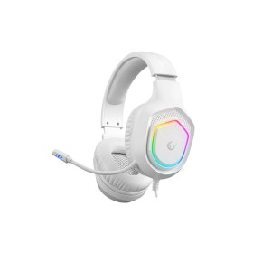 Slušalice sa mikrofonom gaming RAMPAGE RM-K90 VECTOR white, kontrola jačine zvuka na slušalici, fleksibilni mikrofon,  RGB LED 3