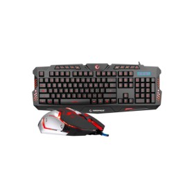 Tastatura + miš gaming RAMPAGE KM-R77 black, USB, LED, US Layout, multimedia