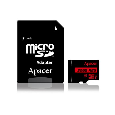 Micro SD card Apacer 32 GB Class10 + adapter AP32GMCSH10U5-R