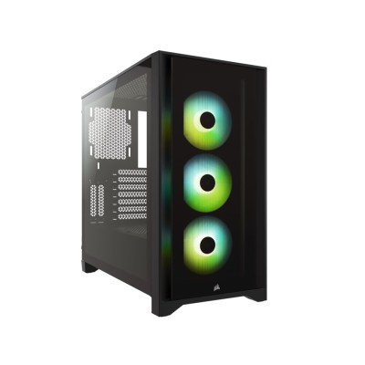 CORSAIR iCUE 4000X RGBTempered Glass, Mid-TowerATX Case, Black