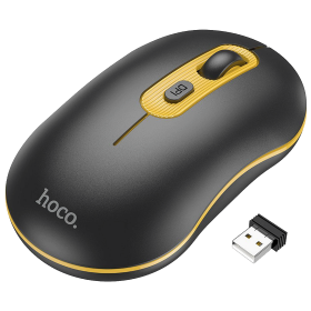 hoco. Miš bežični, optički, 1600 dpi, 2.4 GHz, USB nano - GM21 Platinum Black/Yellow