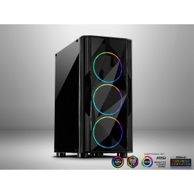 Inter-tech Case A-3401 ChevronRGB gaming, 3x RGB fans,Acrylic glass front panel