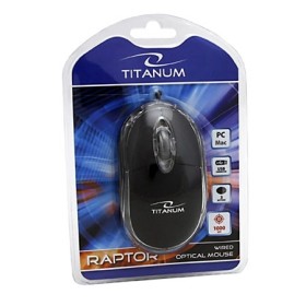 Miš TITANUM 3D RAPTOR, USB, optical, black, 1000 dpi, TM102K