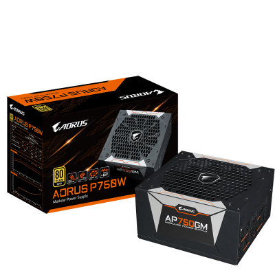 Gigabyte PSU 750WAorus P750W 80+ GOLD Modular1xMB, 2xCPU, 4xPCIe, 6xSATA