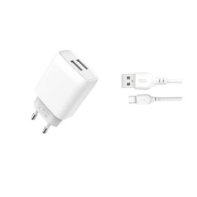 XO 2-port USB wall charger L57 2.4A + lightning kabl 1m, bijela