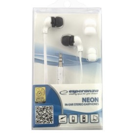 Slušalice ESPERANZA NEON In-Ear, Amplified BASS , white, 2x spare rubber pads EH147W