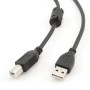 USB 2.0 kabal, CRNI 1,80m, A-B cable ferrite, GEMBIRD CCF-USB2-AMBM-6