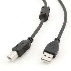 USB 2.0 kabal, CRNI 3m, A-B cable ferrite, GEMBIRD CCF-USB2-AMBM-10