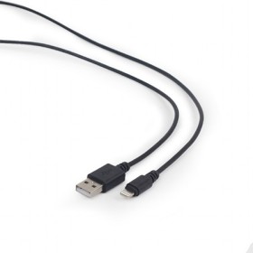 USB 2,0 kabal sync and charging iPhone, black, 2m, GEMBIRD CC-USB2-AMLM-2M