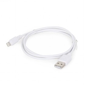 USB 2,0 kabal sync and charging iPhone, white, 2m, GEMBIRD CC-USB2-AMLM-2M-W