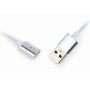 Magnetic USB charging combo 3-in-1 kabl, iPhones, micro-USB Type-C, silver, 1 m, GEMBIRD CC-USB2-AMLM31-1M