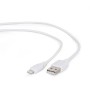 USB 2,0 kabal sync and charging iPhone, white, 1m, GEMBIRD CC-USB2-AMLM-W-1M