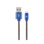 USB 2.0 kabl Premium jeans (denim) Type-C USB cable with metal connectors, 2m, blue, GEMBIRD CC-USB2J-AMCM-2M-BL
