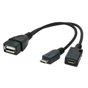 USB adapter/kabl GEMBIRD 2.0 OTG AF + Micro BF to Micro BM, 15cm, A-OTG-AFBM-04