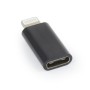 USB adapter Type-C (female) to iPhone (male), BLACK, GEMBIRD A-USB-CF8PM-01