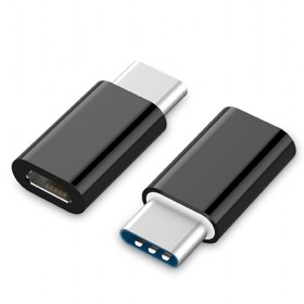 USB 2,0 adapter Type-C CM/MicroUSB-F, BLACK, GEMBIRD A-USB2-CMmF-01
