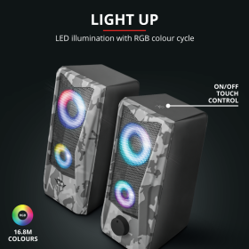 Trust GXT 606 Javv zvučnici 2.0 RGB-LED illuminated set Peak 12w, RMS 6w, 3.5 mm