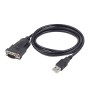 USB to DB9M serial port converter cable, black, GEMBIRD, 1,5m UAS-DB9M-02