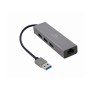 USB hub + GLAN Ethernet adapter 10/100/1000 USB A plug/RJ45, GEMBIRD A-AMU3-LAN-01