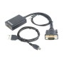 Video adapter kabl, 0.15 m, black, VGA to HDMI, GEMBIRD A-VGA-HDMI-01