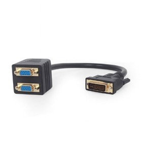 Video splitter Passive DVI-I male to dual VGA female splitter cable, 0.3 m, black, GEMBIRD, A-DVI-2VGA-01