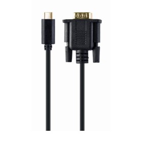 USB adapter Type-C to VGA-M adapter, 2 m, black, blister, GEMBIRD, A-CM-VGAM-01