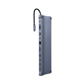Docking station GEMBIRD USB adapter Type-C 11-in-1 multi-port adapter (USB hub + HDMI + VGA + PD + card reader + LAN + 3.5 mm au