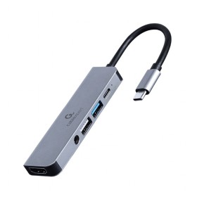 Docking station USB adapter Type-C 5-in-1 multi-port adapter Hub + HDMI + PD + stereo audio GEMBIRD A-CM-COMBO5-02