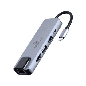 Docking station USB adapter Type-C 5-in-1 multi-port adapter Hub + HDMI + PD + LAN GEMBIRD A-CM-COMBO5-04