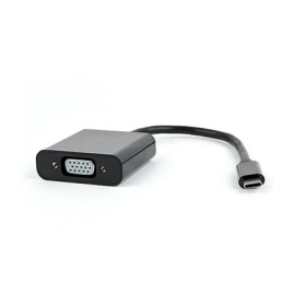 USB adapter kabl Type-C  to VGA, USB3.1 , BLACK, 15cm, GEMBIRD AB-CM-VGAF-01