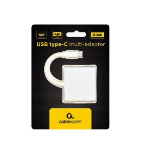USB adapter Type-C to Type-C, USB3.0, HDMI, Silver, GEMBIRD A-CM-HDMIF-02-SV