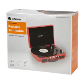 Denver gramofon VPL-120 , USB, zvučnici 2 x 1W, audio out, 331/3rpm, 45rpm or 78rpm, PC recording,crveni