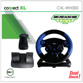 Connect XL Gaming volan 3u1, PS2/PS3/PC, vibracija, pedale - CXL-WH300