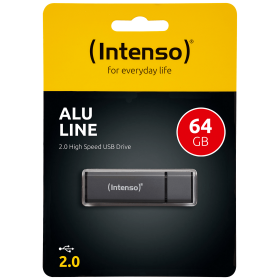 (Intenso) USB Flash drive 64GB Hi-Speed USB 2.0, ALU Line - USB2.0-64GB/Alu-a
