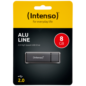 (Intenso) USB Flash drive 8GB Hi-Speed USB 2.0, ALU Line - USB2.0-8GB/Alu-a