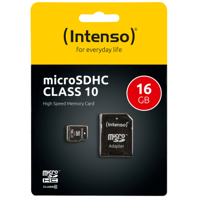(Intenso) Micro SD Kartica 16GB Class 10 (SDHC & SDXC) sa adapterom - SDHCmicro+ad-16GB/Class10