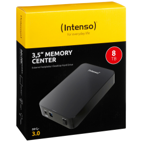(Intenso) Eksterni HDD 3.5", kapacitet 8TB, USB 3.0, crna boja - HDD3.0-8TB/Memory-center