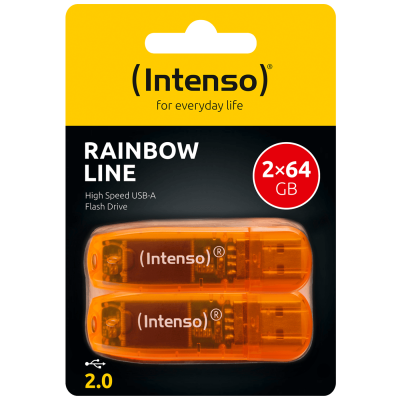 (Intenso) USB Flash drive 64GB Hi-Speed USB 2.0,Rainbow Line, 2 kom - USB2.0-64GB/Rainbow, 2 kom