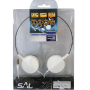 SAL Slušalice, stereo,  3,5mm, okretljivi zvučnici, bijele - HPH 6/WH