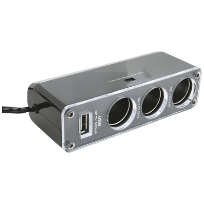 SAL Auto razdjelnik sa USB punjačem, 3 x 12-24 V, USB 5V - SA 023