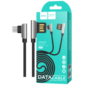 hoco. USB kabl za smartphone, micro USB, 1.2 met., 2.4 A, crna - U42 Exquisite steel, Micro USB, BK