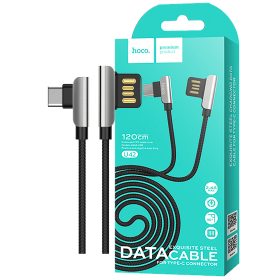 hoco. USB kabl za smartphone, USB type C, 1.2 met., 2.4 A, crna - U42 Exquisite steel, USB type C, BK