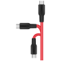 hoco. USB kabl za smartphone,silikonski,1.2 met, 2 A,crno/crveni - X21 Silicone USB type C, Black/Red