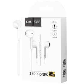 hoco. Slušalice sa mikrofonom, 3.5 mm,dužina kabela 1.2 met,bijela - M55 Memory sound White