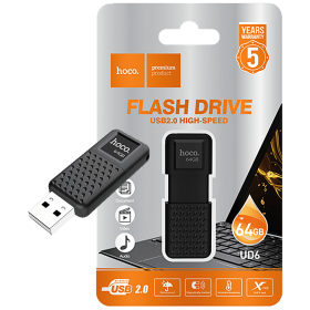 hoco. USB Flash Drive 64GB, USB 2.0, crni - UD6 Intelligent/64GB