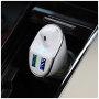 hoco. Auto punjač sa bežičnom slušalicom, QC,2 x USB, 3.1 A,bijela - E47 Traveller White